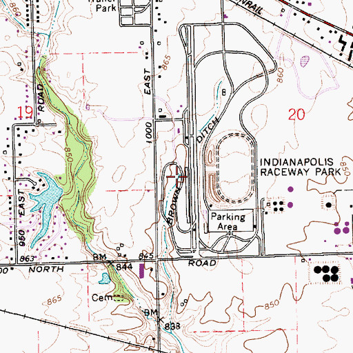 Topographic Map of Brown Ditch, IN