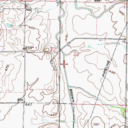 Topographic Map of Brown Ditch, IN