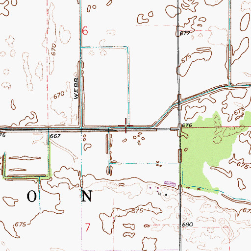 Topographic Map of Brown Ditch, IN