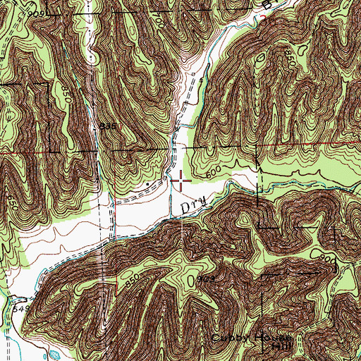 Topographic Map of Brown Hollow, IN
