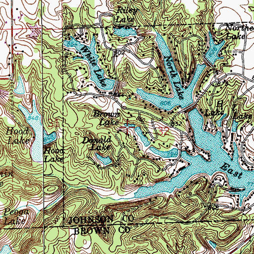Topographic Map of Brown Lake, IN