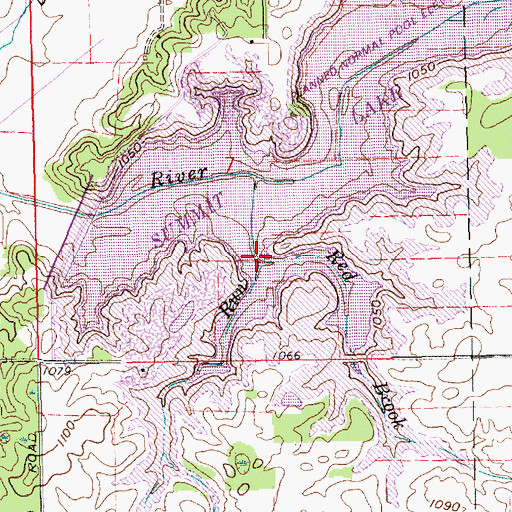 Topographic Map of Brown Run, IN
