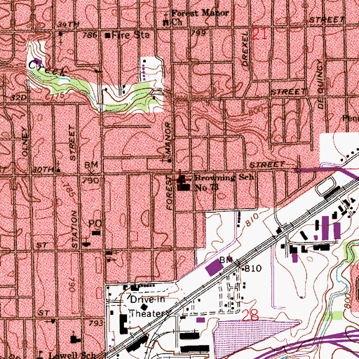 Topographic Map of Browning School Number 73 (historical), IN