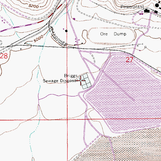 Topographic Map of Briggs Sewage Disposal, AZ