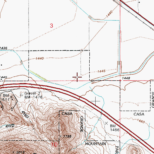 Topographic Map of Casa Grande Country Club, AZ