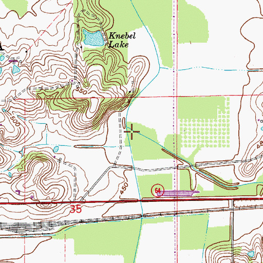 Topographic Map of Bruner Creek, IN