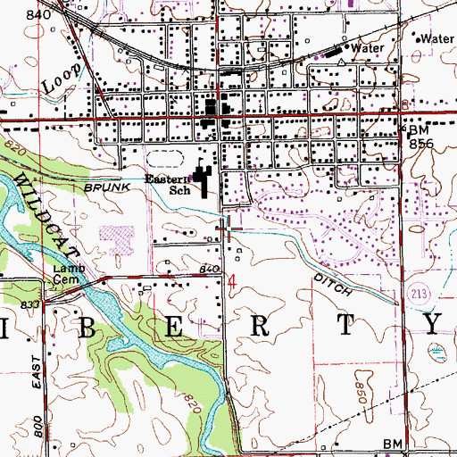 Topographic Map of Brunk Ditch, IN