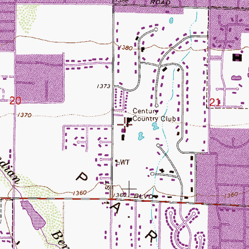 Topographic Map of Century Country Club, AZ