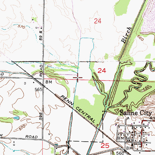 Topographic Map of Brush Creek, IN