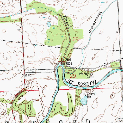 Topographic Map of Buck Creek, IN