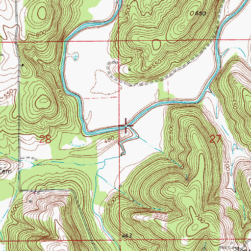 Topographic Map of Buck Creek, IN