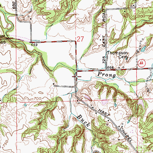 Topographic Map of Buck Creek, IN