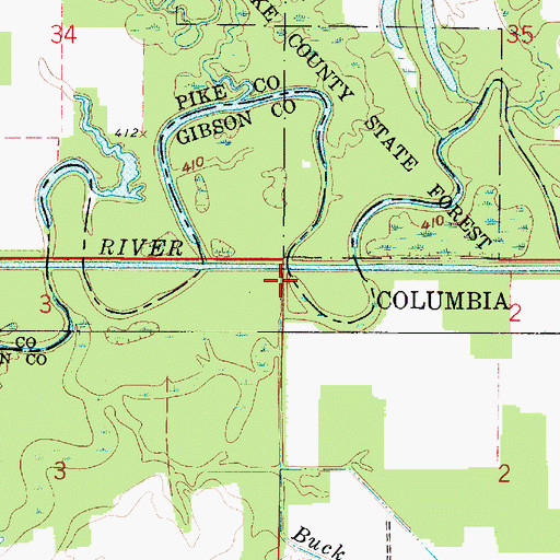Topographic Map of Buck Creek, IN