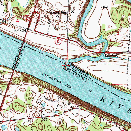 Topographic Map of Buck Creek, IN