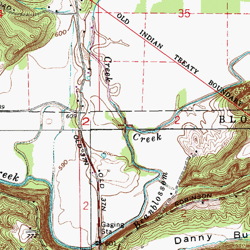 Topographic Map of Buck Creek, IN