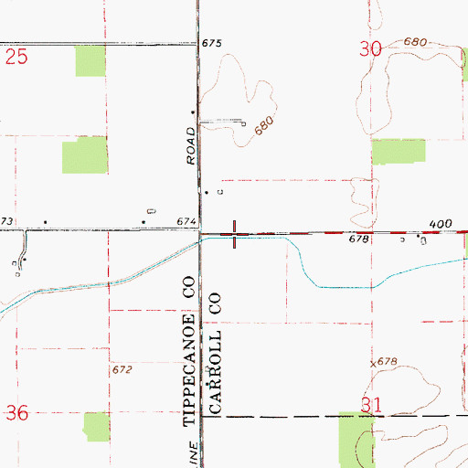 Topographic Map of Buck Creek Ditch, IN
