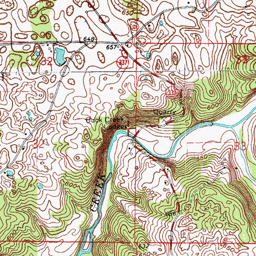 Topographic Map of Buck Creek Lodge, IN