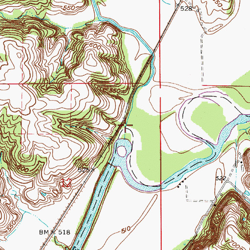 Topographic Map of Buckhall Creek, IN