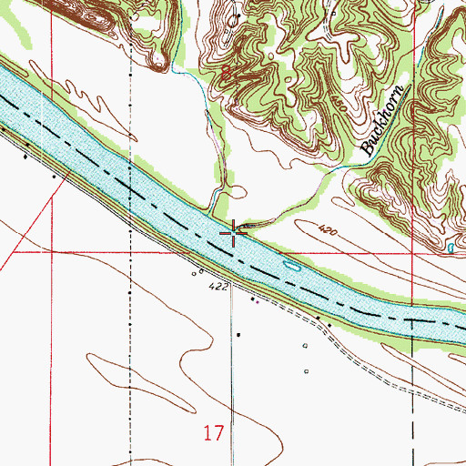 Topographic Map of Buckhorn Creek, IN