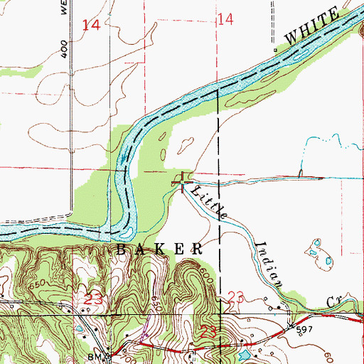 Topographic Map of Buckner Branch, IN