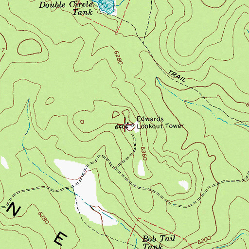 Topographic Map of Edwards Lookout Tower, AZ