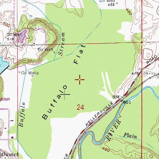 Topographic Map of Buffalo Flat, IN