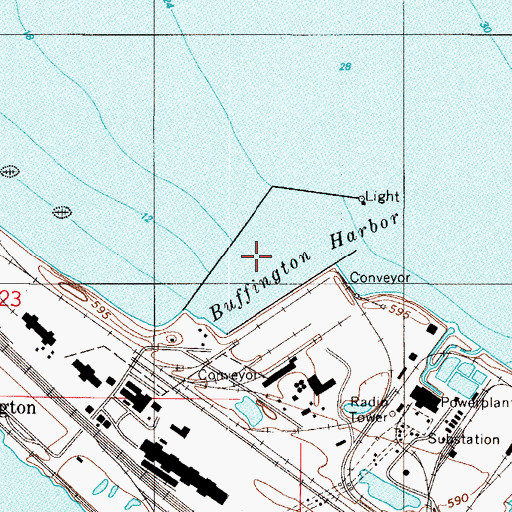 Topographic Map of Buffington Harbor, IN