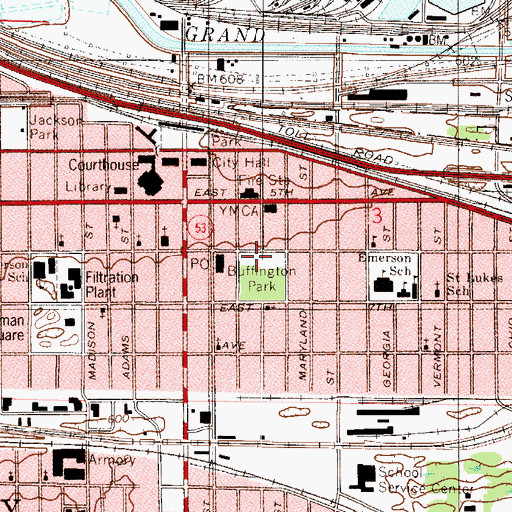 Topographic Map of Buffington Park, IN