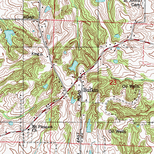 Topographic Map of Bufkin, IN