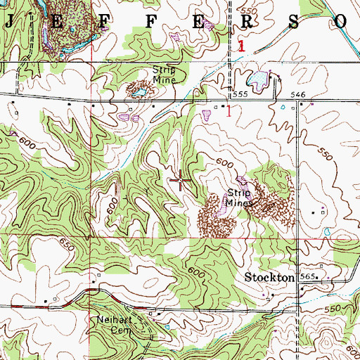 Topographic Map of Bullerman Cemetery, IN