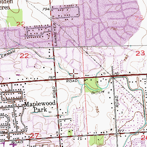 Topographic Map of Bullerman Ditch, IN