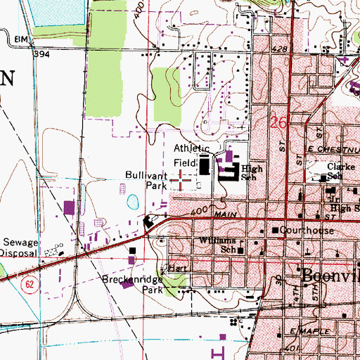 Topographic Map of Bullivant Park, IN