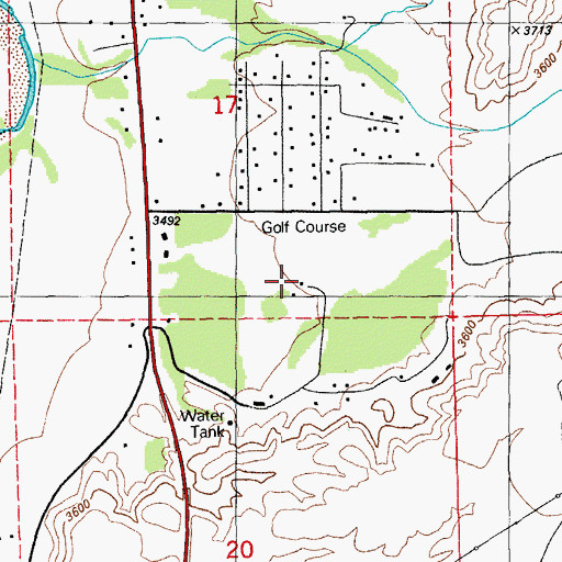 Topographic Map of Greenlee Country Club, AZ