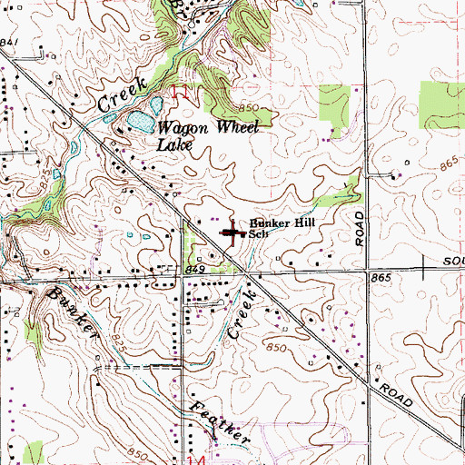 Topographic Map of Bunker Hill Elementary School, IN