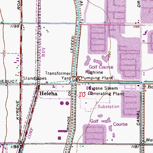 Topographic Map of Highline Pumping Plant, AZ