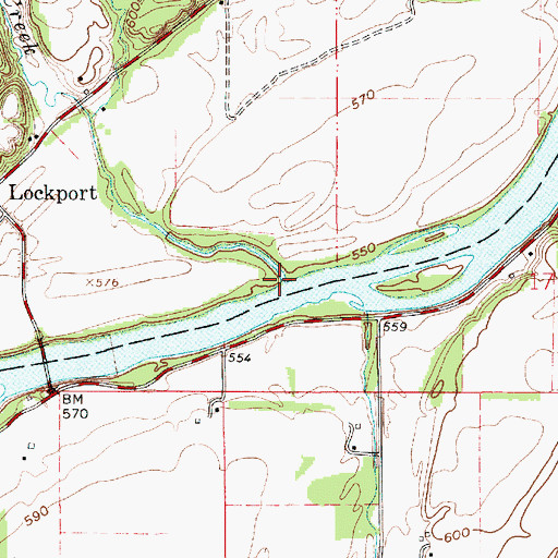 Topographic Map of Burnetts Creek, IN
