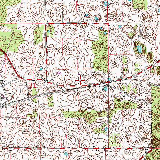 Topographic Map of Burris Elementary School, IN