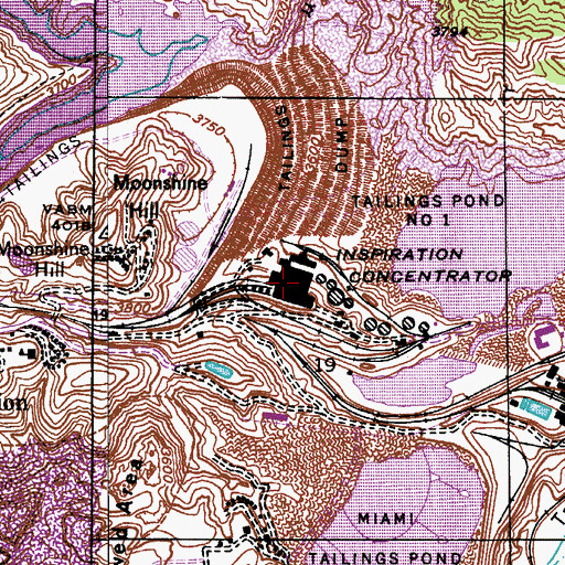 Topographic Map of Inspiration Concentrator, AZ