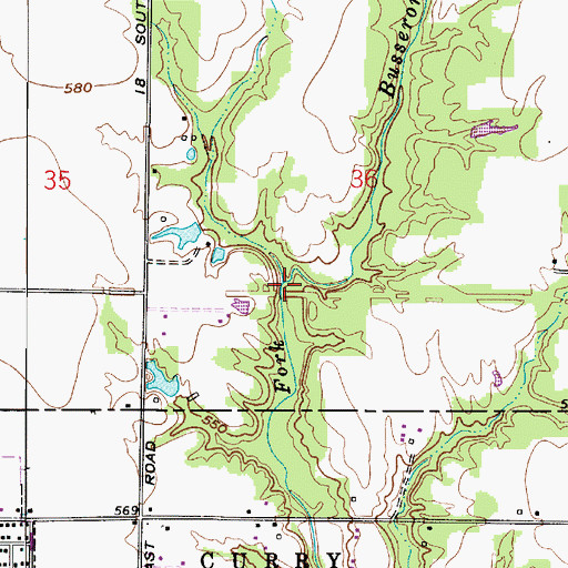 Topographic Map of Busseron Creek, IN