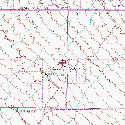 Topographic Map of Ironwood Golf Course, AZ