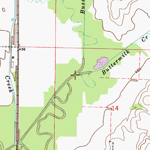 Topographic Map of Buttermilk Creek, IN