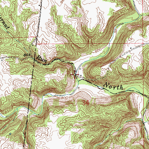 Topographic Map of Butternut Run, IN