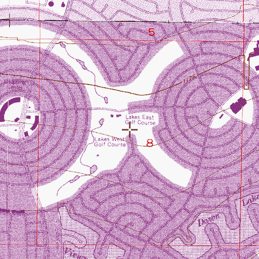 Topographic Map of Lakes East Golf Course, AZ