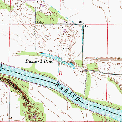 Topographic Map of Buzzard Pond, IN
