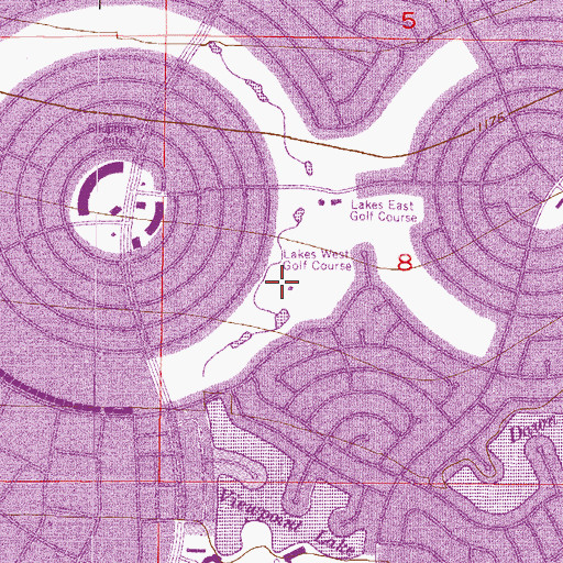 Topographic Map of Lakes West Golf Course, AZ