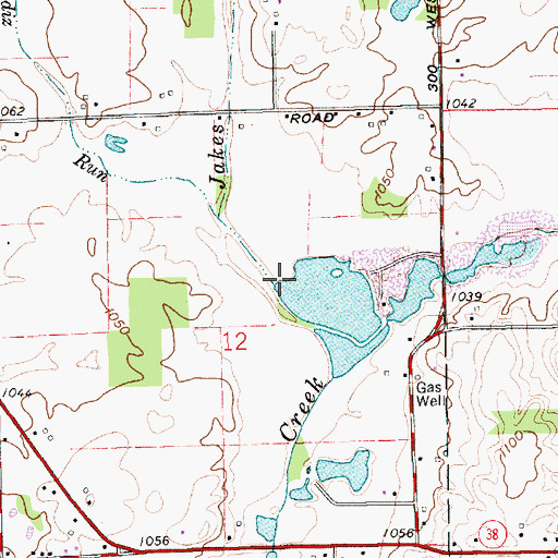 Topographic Map of Cadiz Run, IN