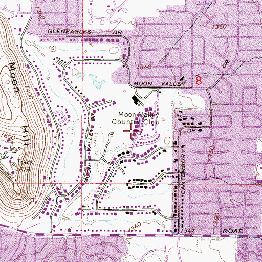 Topographic Map of Moon Valley Country Club, AZ