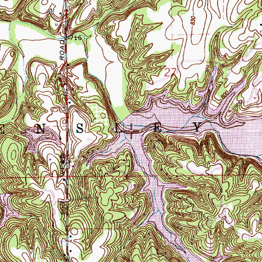 Topographic Map of Callon Hollow, IN