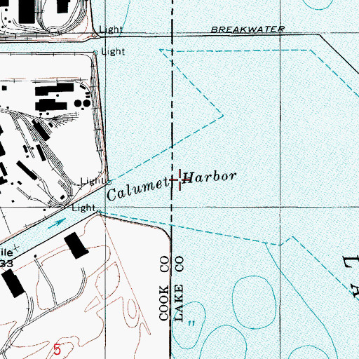 Topographic Map of Calumet Harbor, IN