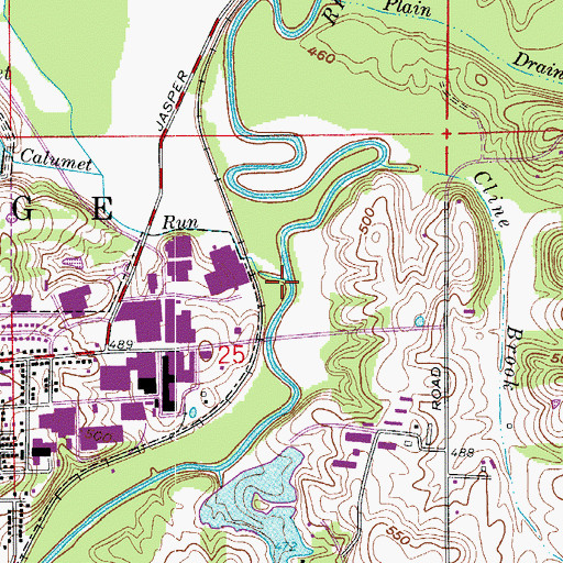 Topographic Map of Calumet Run, IN